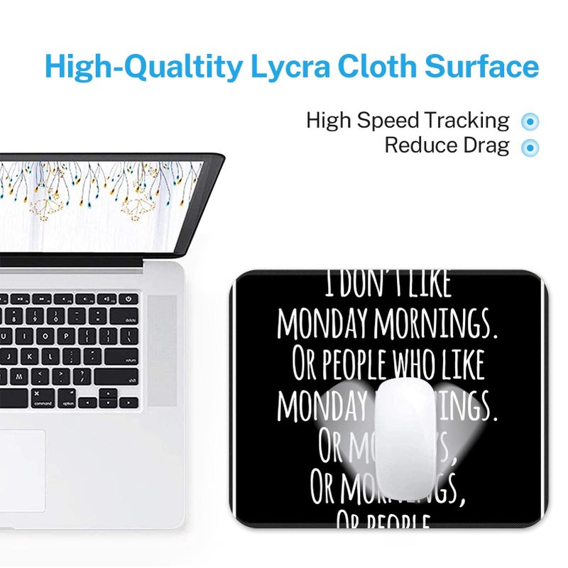 Emvency Mouse Pads Meme Funny Inspirational Quotation Sarcasm Monday Sarcastic Attitude Mousepad 9.5" x 7.9" for Laptop,Desktop Computers Accessories Mini Office Supplies Mouse Mats - Image 4